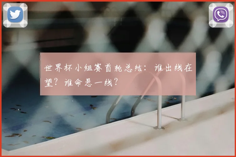 世界杯小组赛首轮总结:谁出线在望?谁命悬一线?